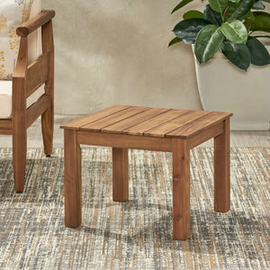 English Elm Christopher Knight Home® - TEMECULA Side Table Crafted from Durable Acacia Wood with Classic Slat Top, Stylish Outdoor Accent Piece Brown 66469.00