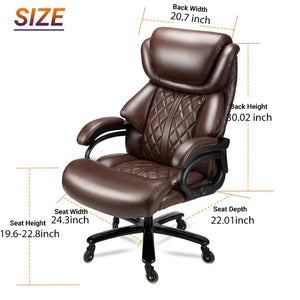 English Elm 500lbs Heavy Duty Executive Chair Wide Spring Seat Ergonomic High Back Home Office Brown W5201P418320