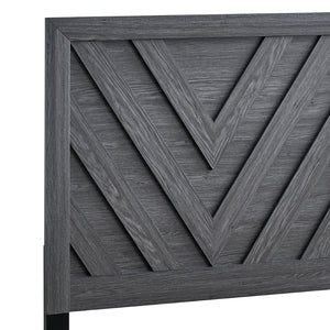 English Elm Rustica Twin Panel Bed Gray Laminated Finish Trim Overlay Headboard Guest Room Frame B078S00654