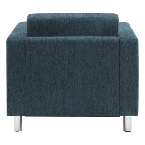 OSP Home Furnishings Pacific Club Armchair with Chrome Legs and Performance Fabric for Modern Living Rooms Armchair Navy PAC51-S76