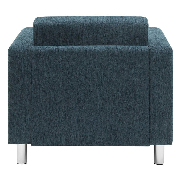 OSP Home Furnishings Pacific Club Armchair with Chrome Legs and Performance Fabric for Modern Living Rooms Armchair Navy PAC51-S76