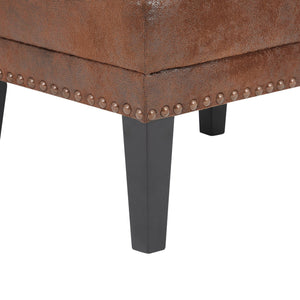 English Elm Christopher Knight Home® - Mirod Vintage Distressed Ottoman with Nailhead Trim, Solid Birch Legs, Foam Seat for Living Room N760P304308D
