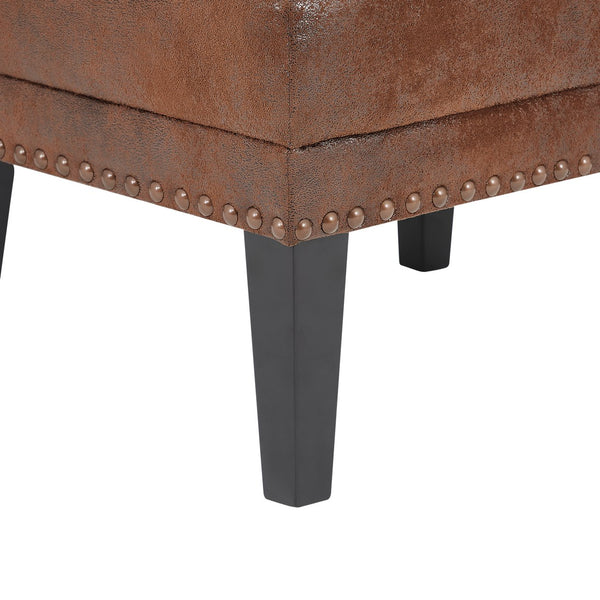 English Elm Christopher Knight Home® - Mirod Vintage Distressed Ottoman with Nailhead Trim, Solid Birch Legs, Foam Seat for Living Room N760P304308D
