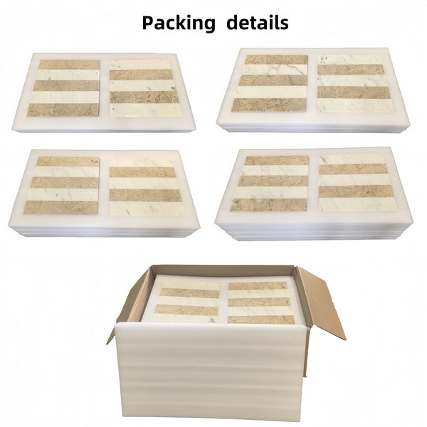 English Elm 12*12 Waterjet Marble Tiles - Luxurious White & Gold Polished Design For Elegant Floors & Walls W1696P262346