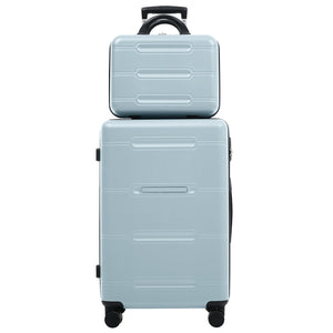English Elm 6 Piece Hardshell Abs Travel Set with Spinner Wheels Combination Lock and Toiletry Bag Light Blue N732P391465N