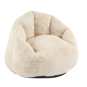 English Elm Christopher Knight Home® - Albi Velvety Beige Indoor Armchair-Style Bean Bag — Eco-Friendly Shredded Foam, Compact Cozy Accent N775P265487B