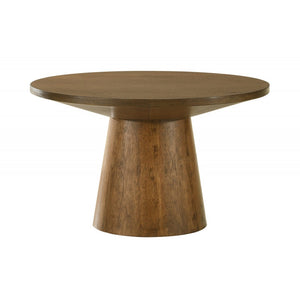 English Elm 29 Sculptural Round Wood Coffee Table with Pedestal Base, Beveled Top for Modern Minimalist Living Rooms Walnut 16.5 L x 16.5 W x 18 H B011S01870