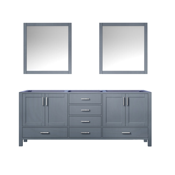 English Elm Dark Grey Double Bath Vanity With Mirrors - 80" W X 22" D, Ample Storage & Easy Installation! B2731S00560