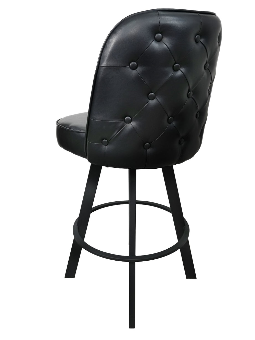 English Elm Set of 2 Tufted Swivel Barstools Heavy Metal Frame Upholstered Counter Height Seating W5232P423678
