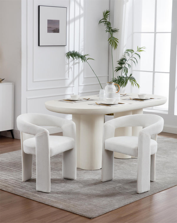 English Elm Dining Ergonomic Wood Dining Chairs Set of 2 with Lumbar Support, Fatigue Relief and Improved Circulation Beige W2100P198111