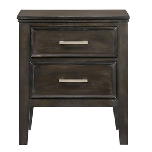 English Elm Madsin Brown 2-Drawer Nightstand With Chamfered Legs