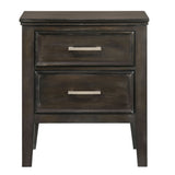 Modern 2-Drawer Nightstand with Chamfered Legs - Strong, Stylish, Compact - 23.62 x 15.75 x 27.48