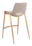 Desi Counter Stool - Set of 2 Beige & Gold 109733 Zuo Modern