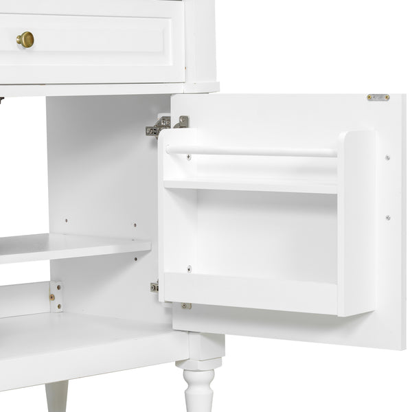 English Elm 36" Bathroom Vanity With Ceramic Sink, Durable Rubberwood Frame, Smart Storage & Modern Design N725P356064K