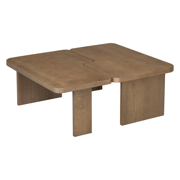English Elm U-Can Modular Minimalist Coffee Table Set with Versatile Splicing Design, Durable MDF, Easy Assemble Natural N724P232174D