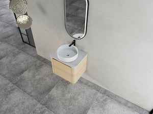 English Elm 24'' Wall-Mounted Bathroom Vanity With Soft-Close Door & Stylish Ceramic Sink For Small Spaces W999S00457