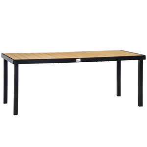 English Elm Outsunny 75" Rectangular Outdoor Dining Table For 8 - Stylish Faux Wood Top & Durable Aluminum Frame W2225P174356-GIGA