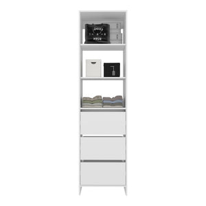 English Elm Cabot Six Shelf Tall Wardrobe Closet White Melamine Vertical Bedroom Storage B097S00244