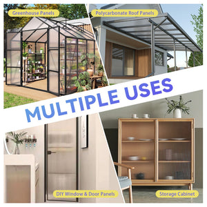 English Elm 6 Twin Wall Polycarbonate Greenhouse Panels Uv Blocking Thermal Insulated Roofing W3213P458686
