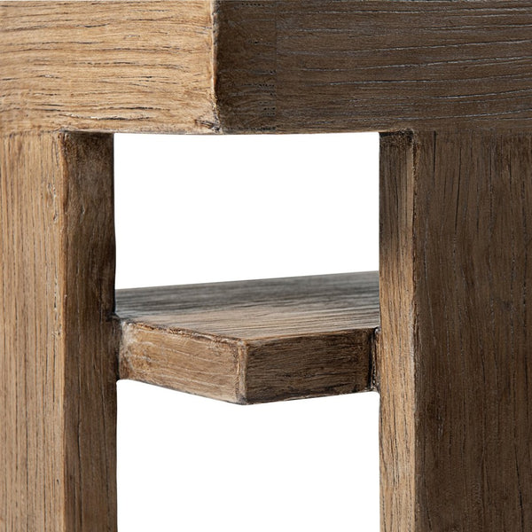 English Elm Avenel Reclaimed Elm Sculptural Accent Chair Wabi-sabi Solid Wood Architectural Statement Brown B2719P474444