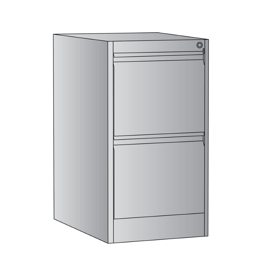 OSP Home Furnishings 2-drawer Metal File Cabinet Fully Assembled for Office Storage and Letter Size Filing 2-Drawer VF2DR-B