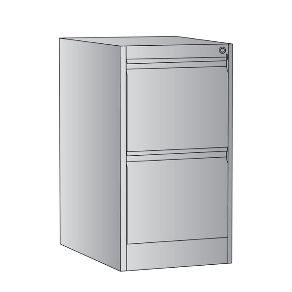 OSP Home Furnishings 2-drawer Metal File Cabinet Fully Assembled for Office Storage and Letter Size Filing 2-Drawer VF2DR-B