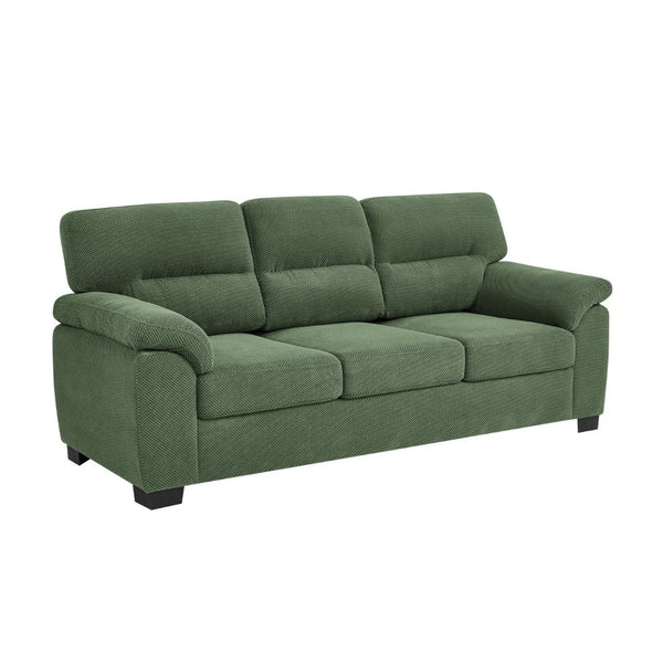 English Elm 3-seater Track Arm Sofa Tufted Textured Fabric Couch for Modern Living Rooms Dark Green W5568S00010