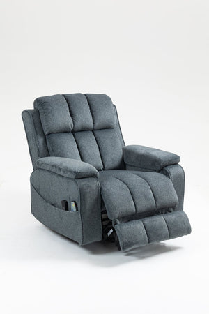 English Elm Oversized Power Lift Recliner with Heat Massage Lay Flat Design and Usb Charging Port Blue-Green W547S00079