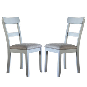 English Elm Set Farmhouse Dining Chairs with X-Back Support and High Back Comfort for Modern Homes, Durable Wood Finish Grey B016P324703