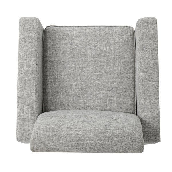 English Elm Christopher Knight Home® - Sawyer Light Grey Mid-Century Modern Fabric Club Chair - 100% Polyester, Rubberwood Legs, Cozy Comfort 61237.00LGTW