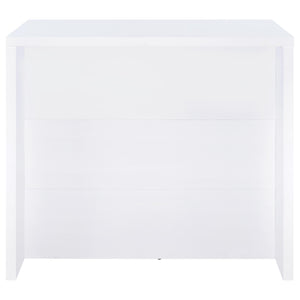 English Elm Irving White Engineered Wood Freestanding Home Bar with 12-Bottle Grid, Stemware Racks & Cubbies B062P375551