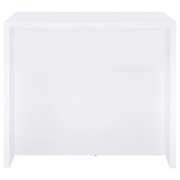 English Elm Irving White Engineered Wood Freestanding Home Bar with 12-Bottle Grid, Stemware Racks & Cubbies B062P375551