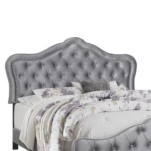 English Elm Georgiana Grey Upholstered Queen Panel Bed - Elegant Velvet Design With Chic Tufting & Glam Details B062P346522