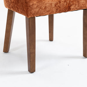 English Elm Mid Mid Century Modern Dining Chairs Set of 2 Upholstered Linen Accent Chairs with Solid Wood Frame, Ergonomic Support and Nailhead Trim Orange W794P335662