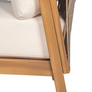 English Elm Christopher Knight Home® - 28" Outdoor Lounge Chair With Woven Backrest, Weather-Resistant Cushions & Solid Wood Frame For Patios N767P255015T