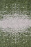 Unique Loom Outdoor Modern Ombre Machine Made Abstract Rug Green, Ivory 6' 1" x 9' 0"