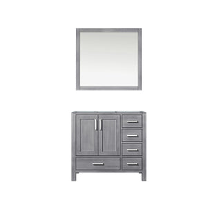 English Elm Distressed Grey Wood Bath Vanity 36" W With Coordinated Mirror, Ample Storage & Rustic Charm B2731S00510