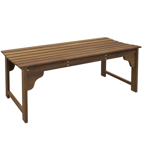 English Elm Outsunny Rustic Wooden Garden Bench - 3-Seat Curved Slatted Outdoor Furniture For Deck & Poolside Relaxation W2225P174074-GIGA