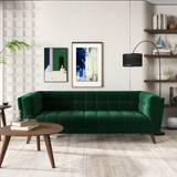 English Elm Ashcroft Furniture - Addison Large Green Velvet Sofa