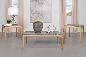 English Elm Fletcher Gloss White Lacquer Coffee and End Table Set for Modern Living Rooms B062S01649