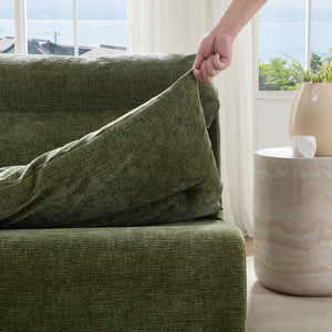 English Elm Single Cozy Armless Chair with Memory Foam Ergonomic Support Removable Washable Cover for Lounging Green W876P236430