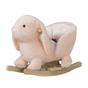English Elm Qaba Bunny Rocker Toddler Ride on with Velvet Plush Carrot Toy and Realistic Sounds W2225P217686