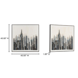 English Elm Nightingale Abstract Brushstroke Framed Acrylic Art on Parchment for Gallery Walls B2769P498431