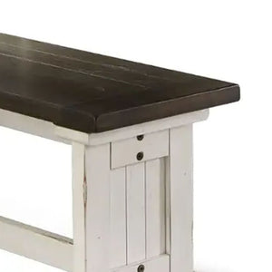 English Elm Orso Farmhouse Dining Bench Solid Mahogany Plank Seat with Trestle Base 48 Inch B056P416963
