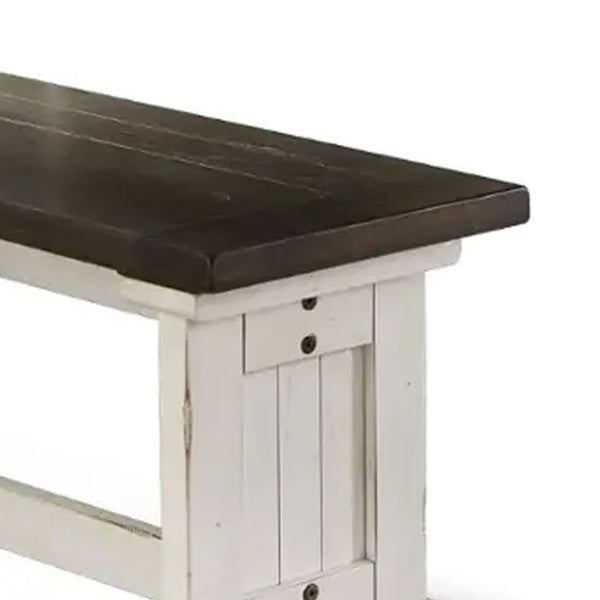 English Elm Orso Farmhouse Dining Bench Solid Mahogany Plank Seat with Trestle Base 48 Inch B056P416963
