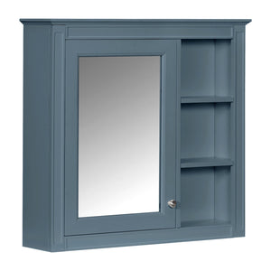 English Elm 30'' Modern Medicine Cabinet with Mirror and Adjustable Shelves, MDF Wall-Mounted Bathroom Storage Solution Blue N710P192495M