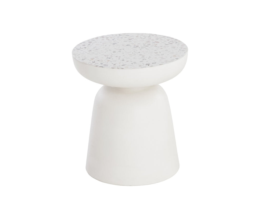 Sunpan LUCIDA Terrazzo End Table - Handcrafted Concrete with Unique Stone Chips for Modern Living Spaces 108991