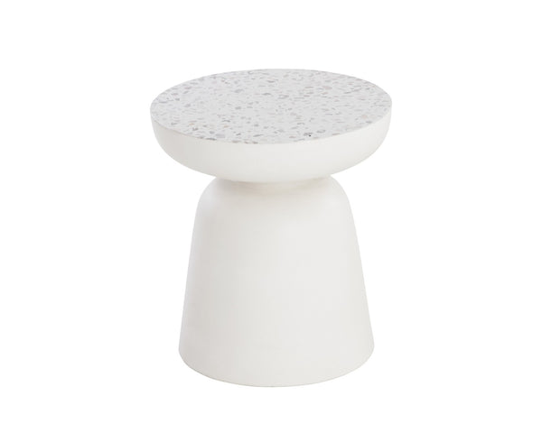 Sunpan LUCIDA Terrazzo End Table - Handcrafted Concrete with Unique Stone Chips for Modern Living Spaces 108991