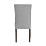 English Elm Linen Tufted Dining Room Chairs Set Of 6, Accent Diner Chairs Upholstered Fabric Side Stylish Kitchen Chairs With Solid Wood Legs and Padded Seat - Gray