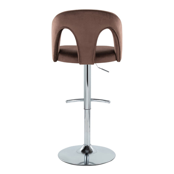 English Elm Adjustable Velvet Swivel Barstools with Chrome Base Set of 2 for Kitchen Island B202S01959